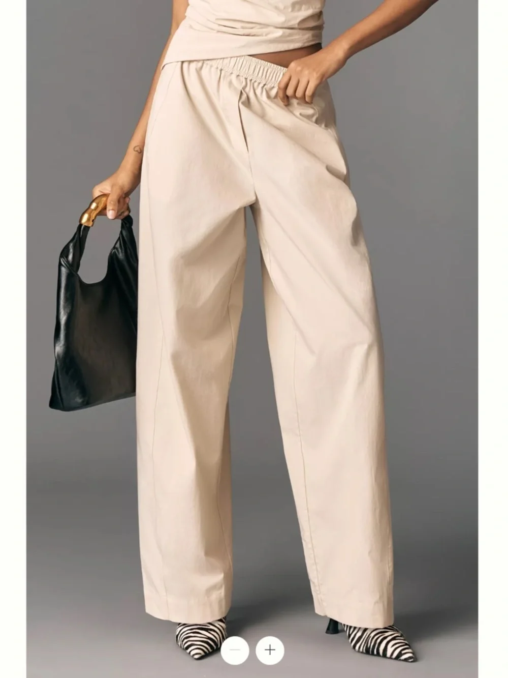Anthropologie Maeve Sporty Poplin Pull-On Trousers - Picture 2 of 4